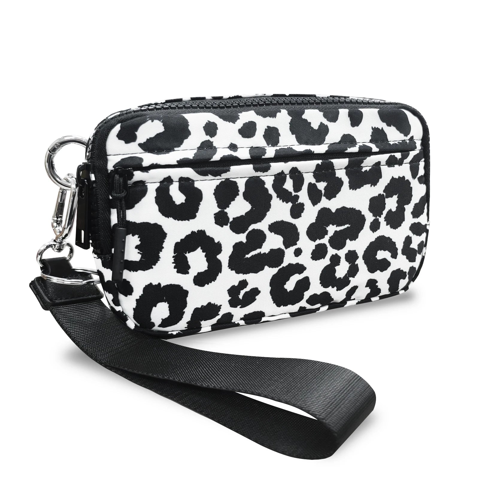Women's Checkered Zip Around Wallet — Large Capacity Clutch with ID Window