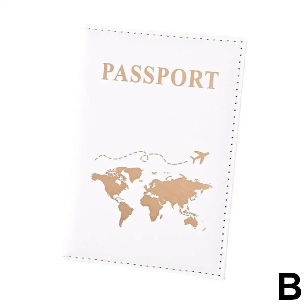 World Map Passport Cover — Protective PU Leather Travel Organizer