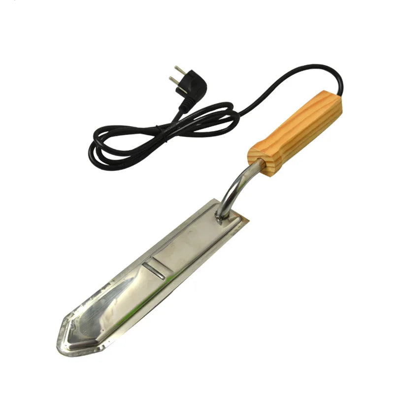 Electric Honey Knife — Heated Beekeeping Scraper with Wooden Handle