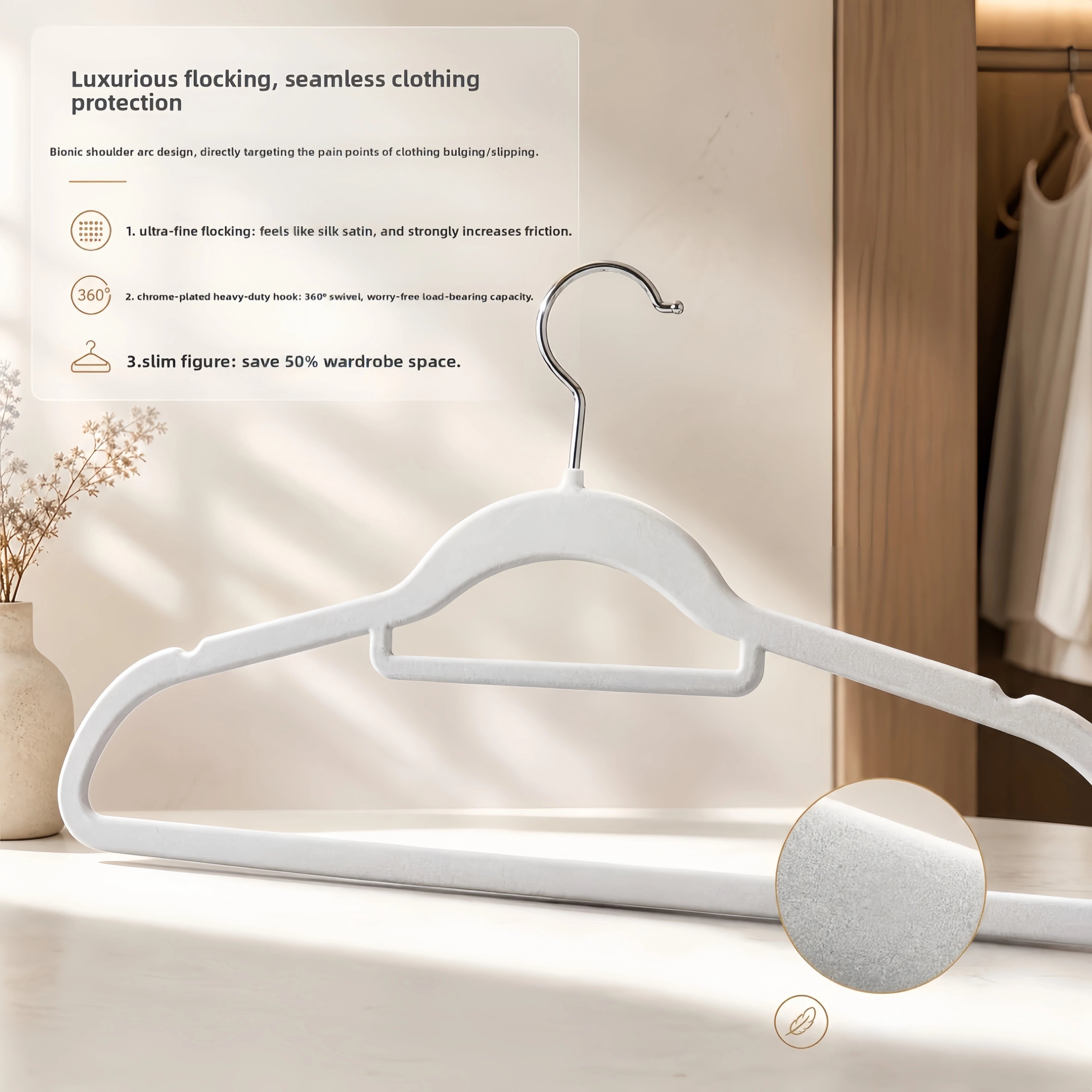 Non-Slip Velvet Clothes Hangers — Space-Saving Wardrobe Organizer