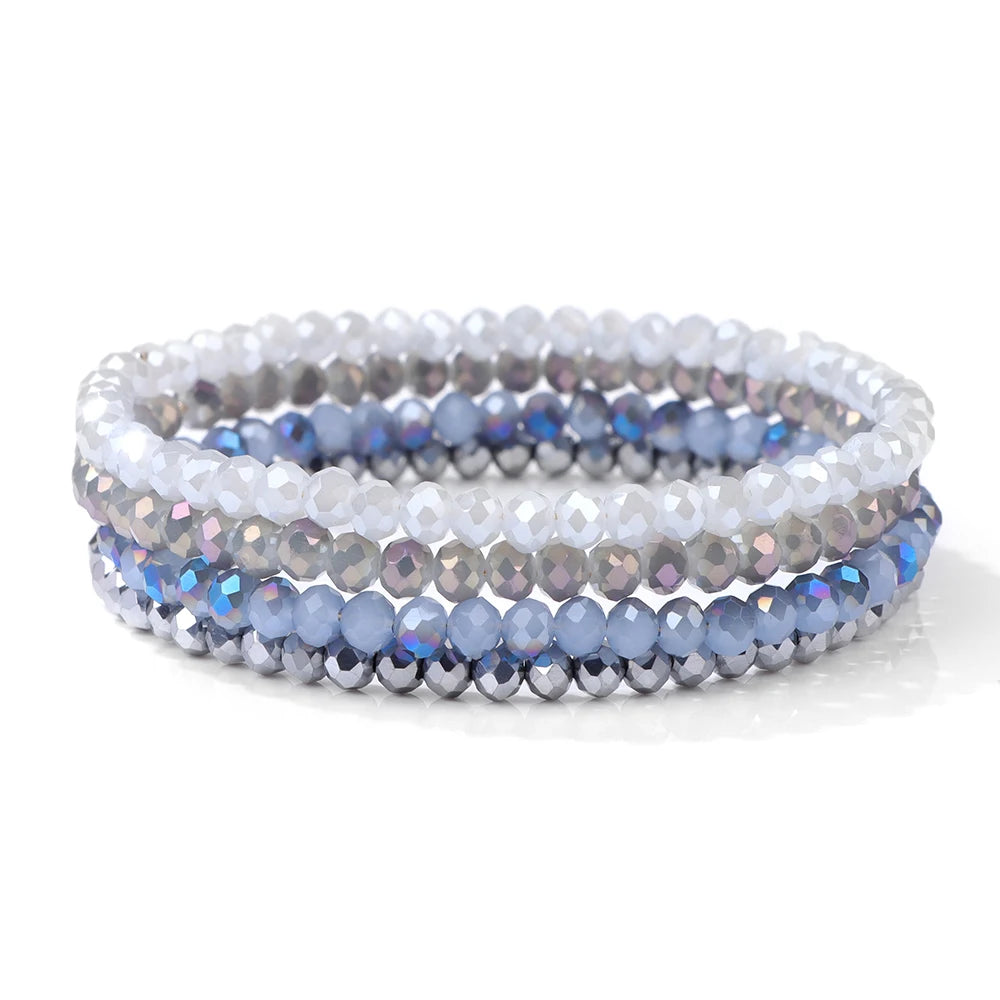 vinswet Crystal Bead Bracelet Set — Elegant Gold Tone Jewelry for Women