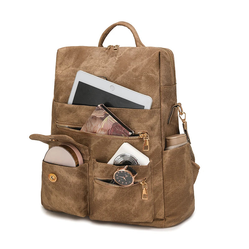 Biutefo Women's PU Leather Backpack — Lightweight Fashion Daypack for Travel