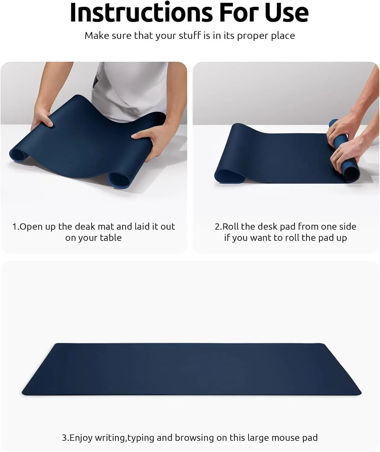 YSAGi Leather Desk Mat — Large Waterproof Office Desk Pad