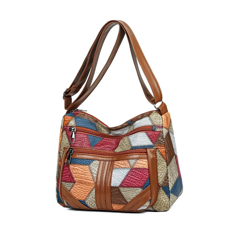 Women's Geometric Crossbody Bag — Lightweight Multi-Layer Shoulder Purse