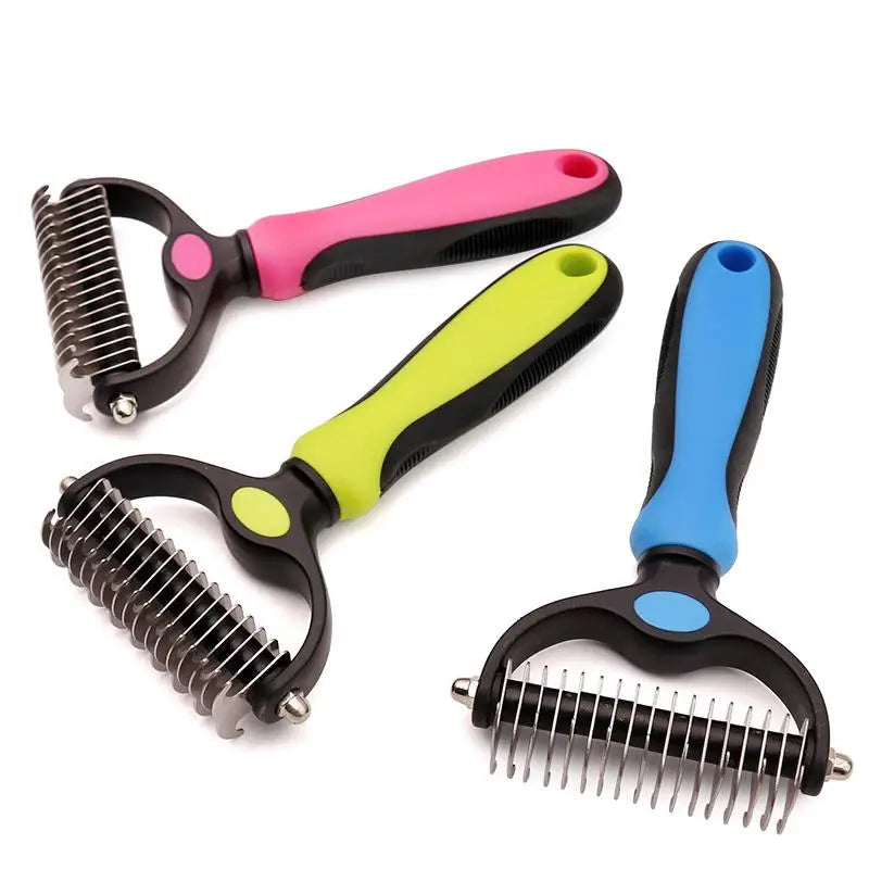 Pet Deshedding Brush — Professional Fur Remover & Knot Cutter
