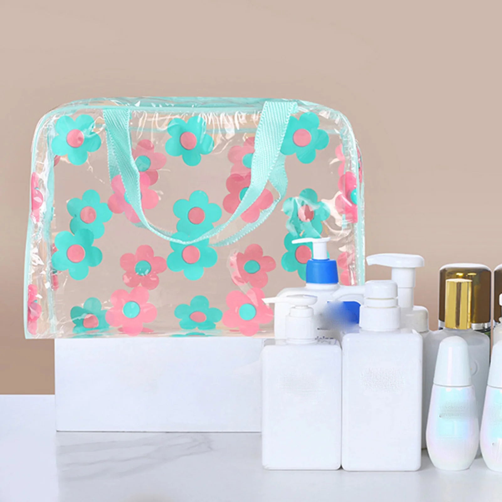 Transparent Travel Cosmetic Bag — Large Capacity Makeup Organizer