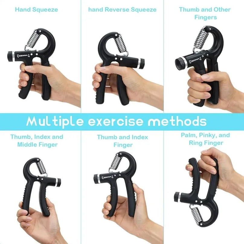 Adjustable Grip Strength Trainer — Forearm and Wrist Exerciser, Black