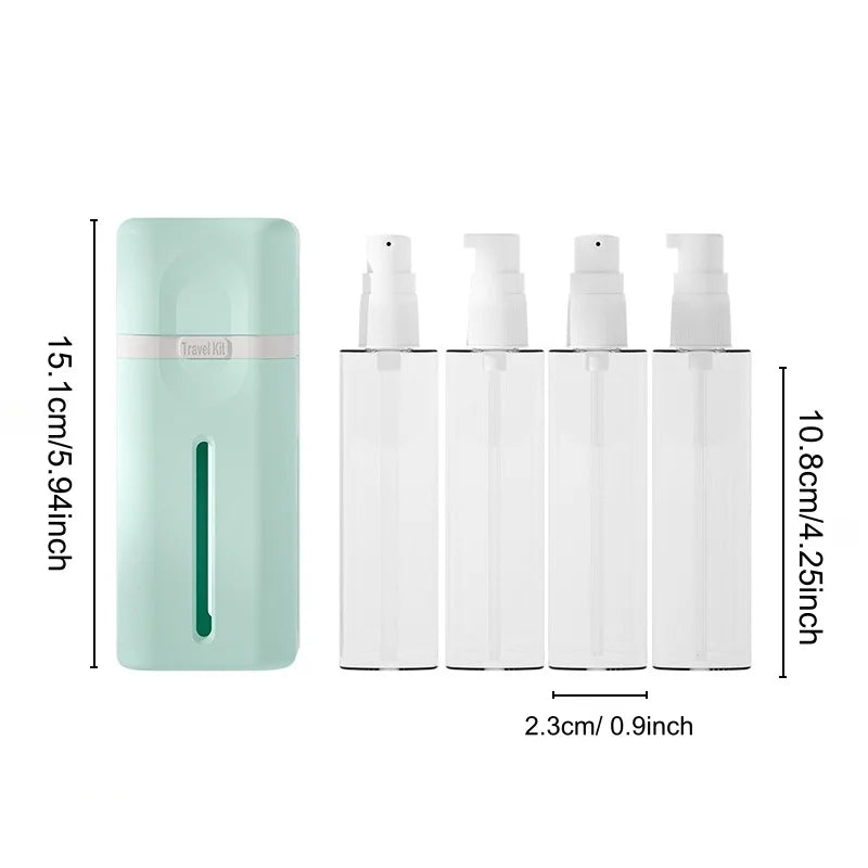 Four-in-One Travel Split Bottle Set — Detachable Refillable Containers