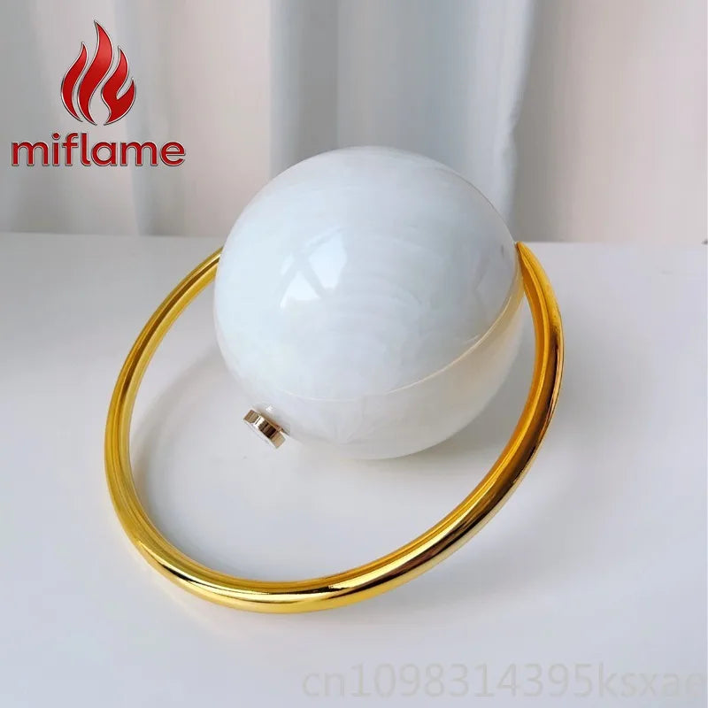 miflame Elegant Spherical Evening Clutch — Marble Texture Handbag with Electroplated Handle