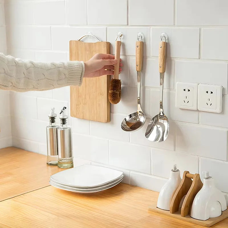 Transparent Adhesive Wall Hooks — Waterproof Storage Solution for Kitchen & Bath