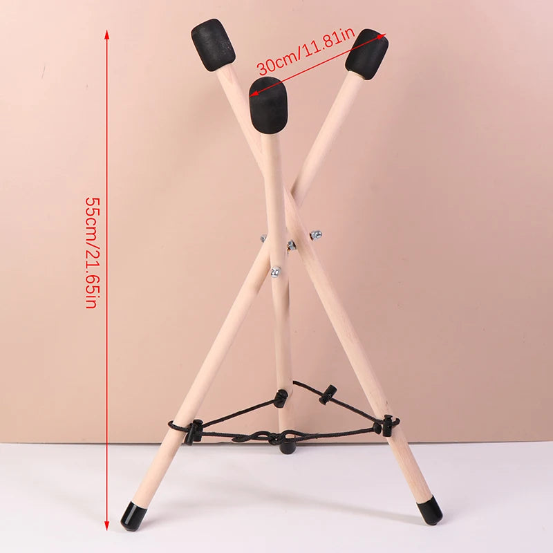 SUSAJ Adjustable Wood Drum Stand — Stable Support for Handpans and Percussion
