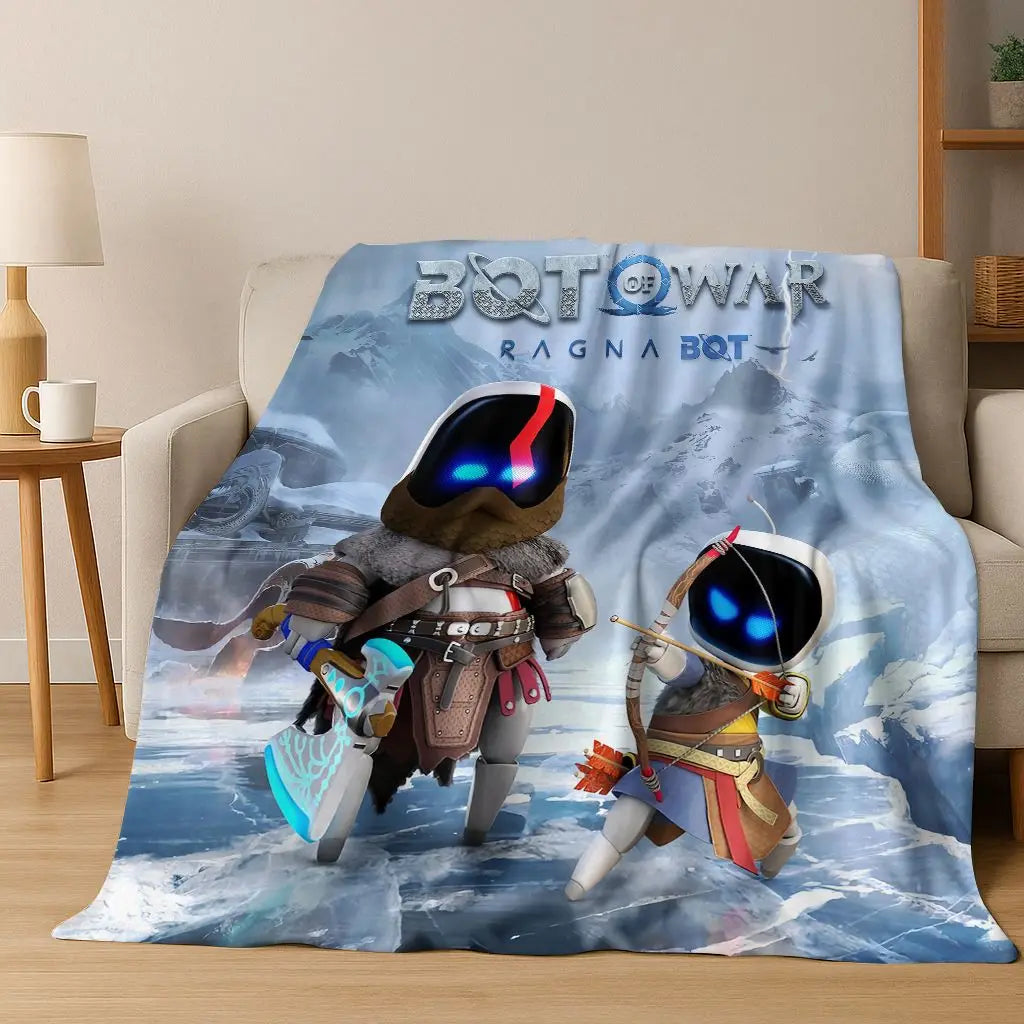 KAYOU Cartoon Flannel Blanket — Soft Warm Throw for Home and Travel