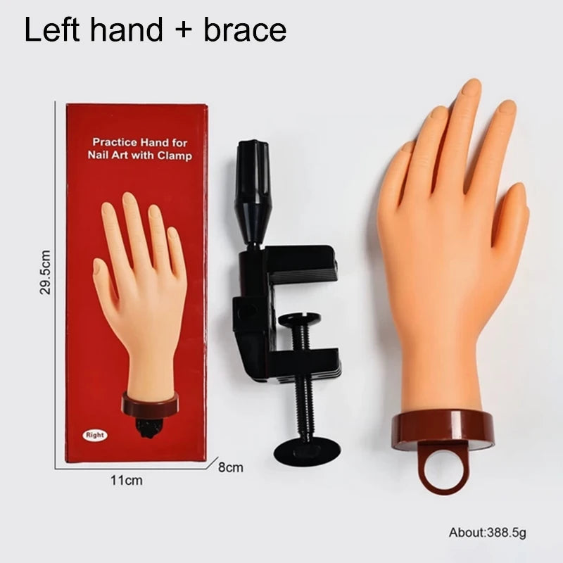 Professional Nail Practice Hand — Training Mannequin with Desktop Bracket