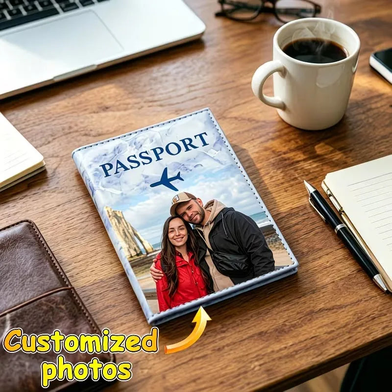 Custom Photo Passport Cover — Durable Travel Document Holder with Card Slots