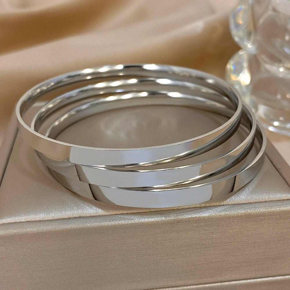Slavena 18K Gold Plated Bangle Set — Waterproof Stainless Steel Jewelry