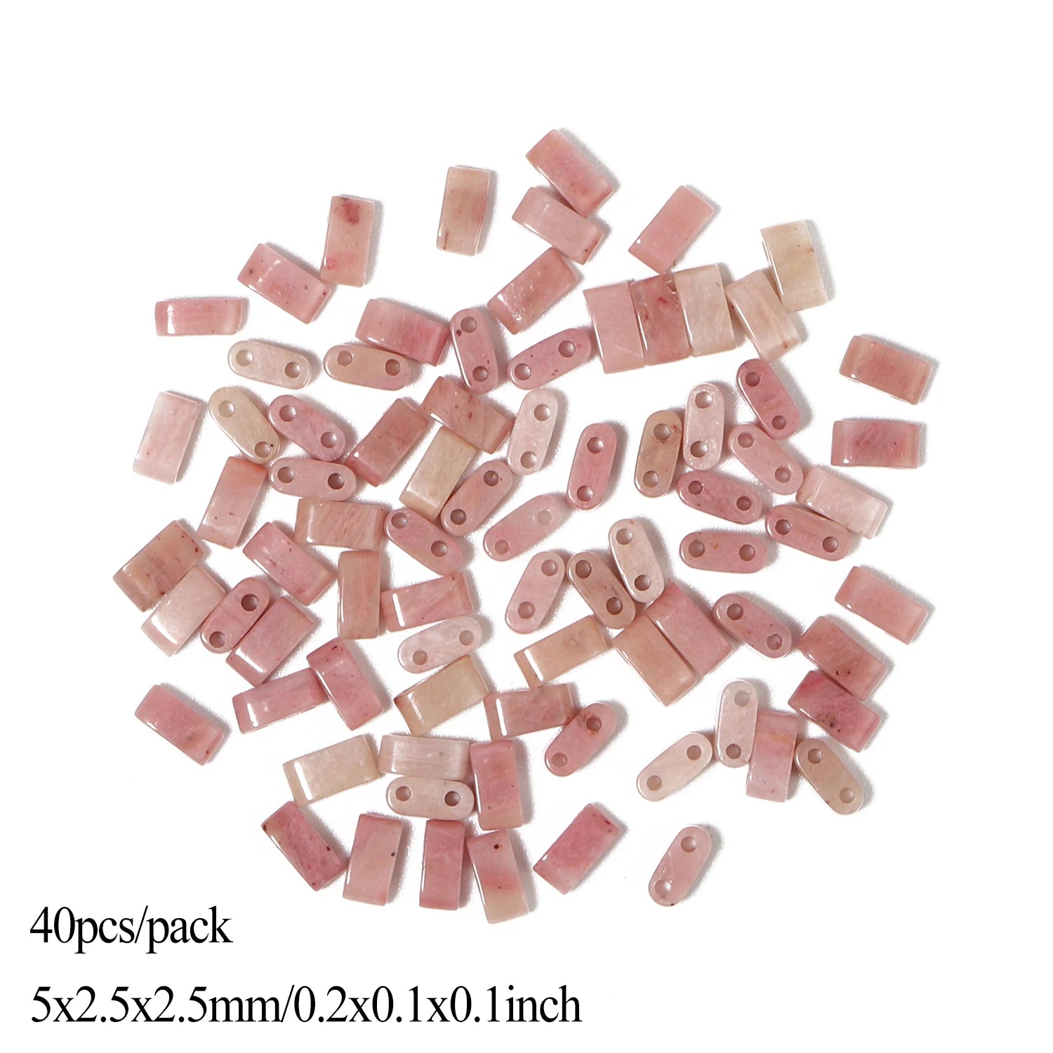 Natural Rhodonite Stone Beads — Multi-Shape Charms for DIY Jewelry Making