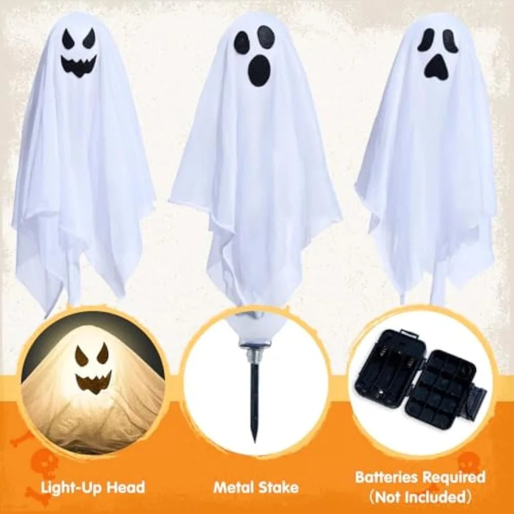 Joyfy Glowing Ghost Garden Stakes — Spooky Halloween Outdoor Decor