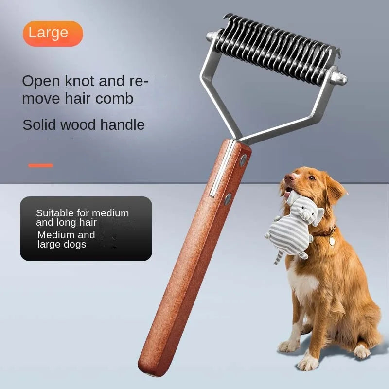 Self-Cleaning Pet Grooming Brush — Stainless Steel Hair Remover for Dogs & Cats
