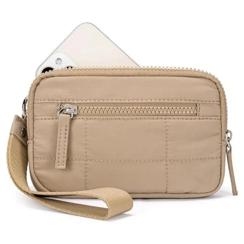 UOSU Puffer Wristlet Wallet — Quilted Nylon Travel Organizer