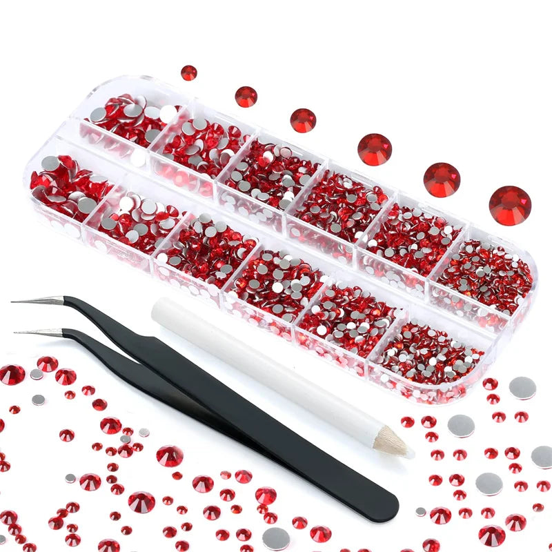 Nibiru DU Clear Flatback Rhinestone Set — 3792pc Crystal Nail Art Kit