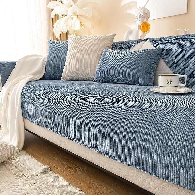Chenille Sofa Mat Cover — Anti-Slip Cushion Protector for Living Room