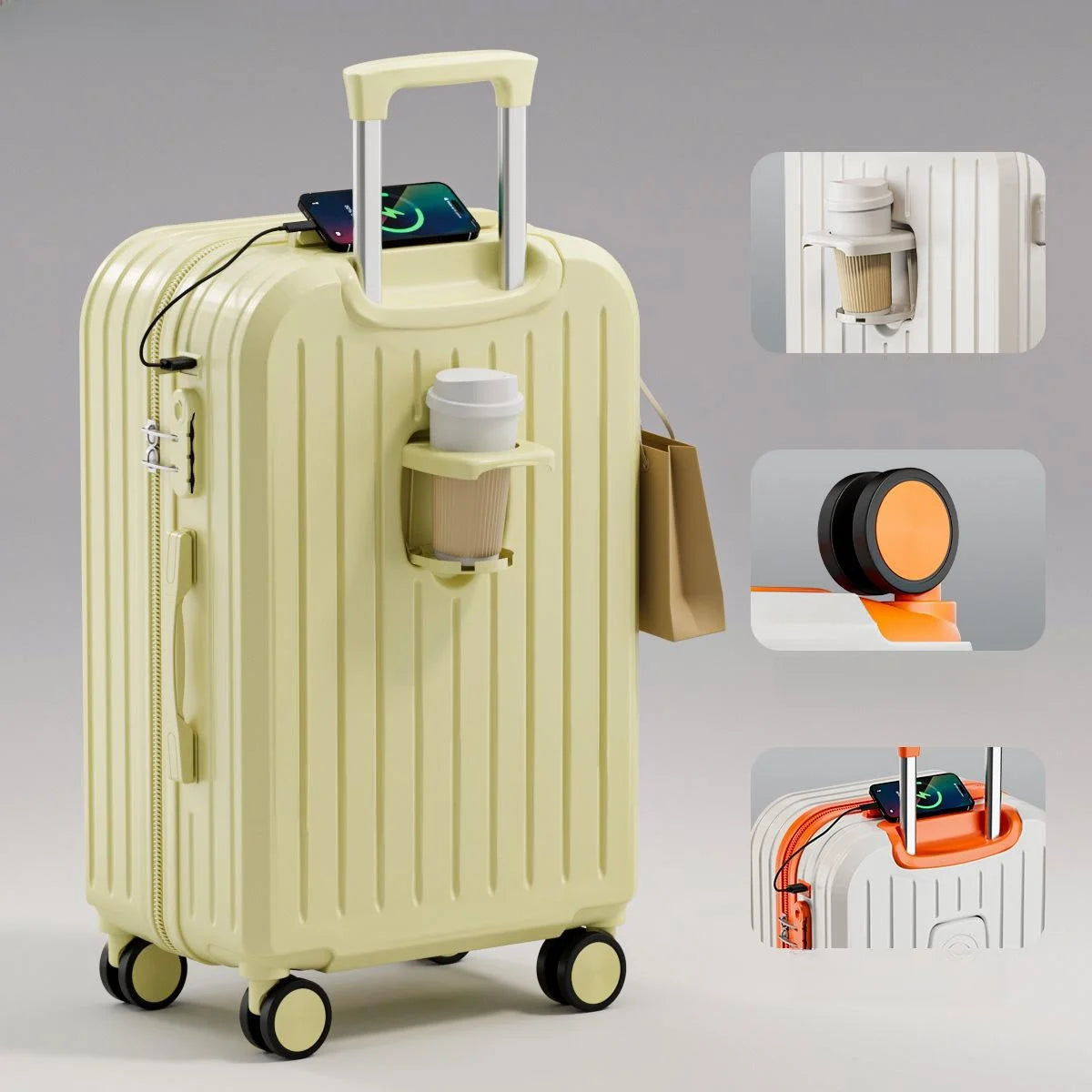 Durable ABS+PC Travel Suitcase — Silent Wheels & Password Lock