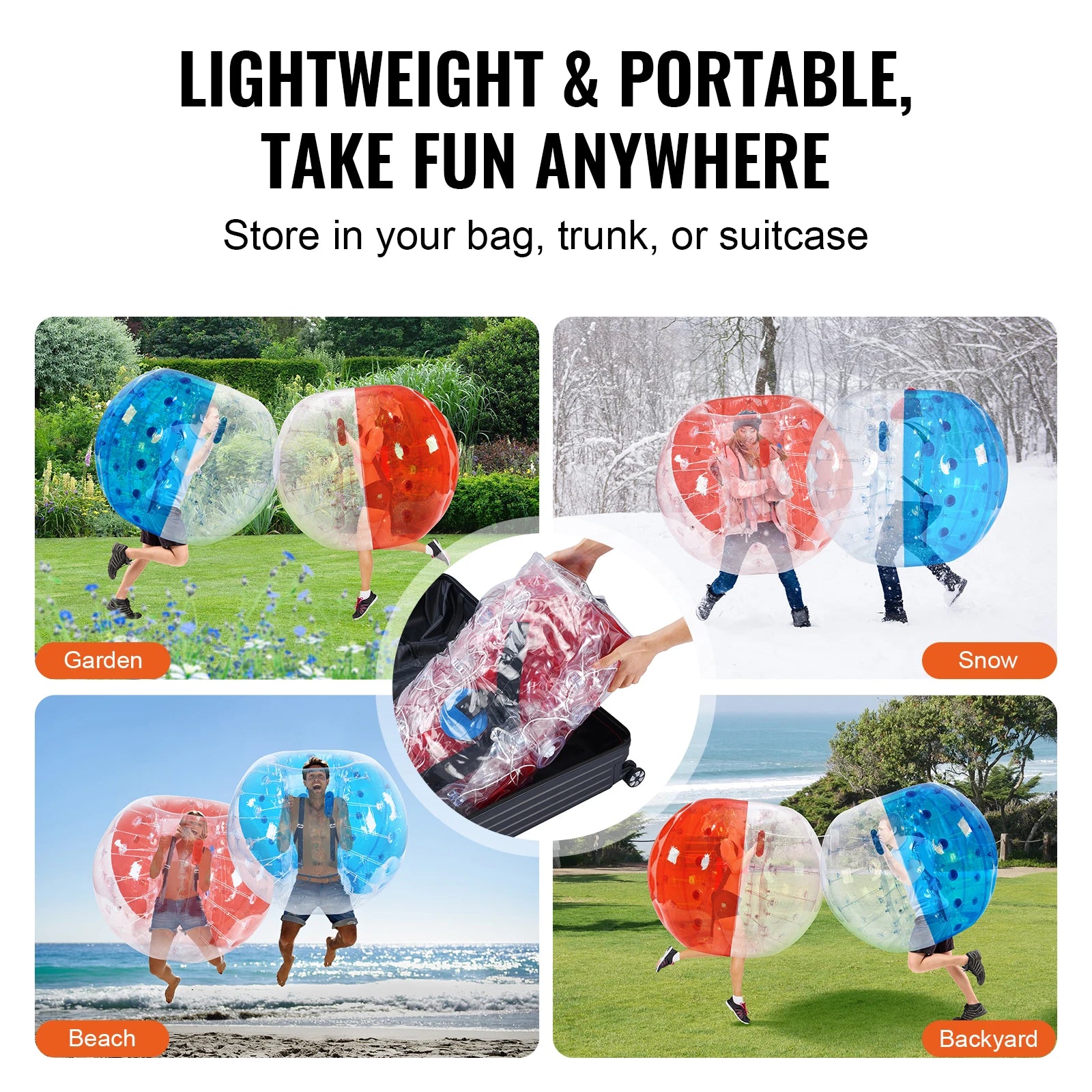 SucceBuy 2-Pack Inflatable Bumper Balls — Durable Bubble Soccer Set