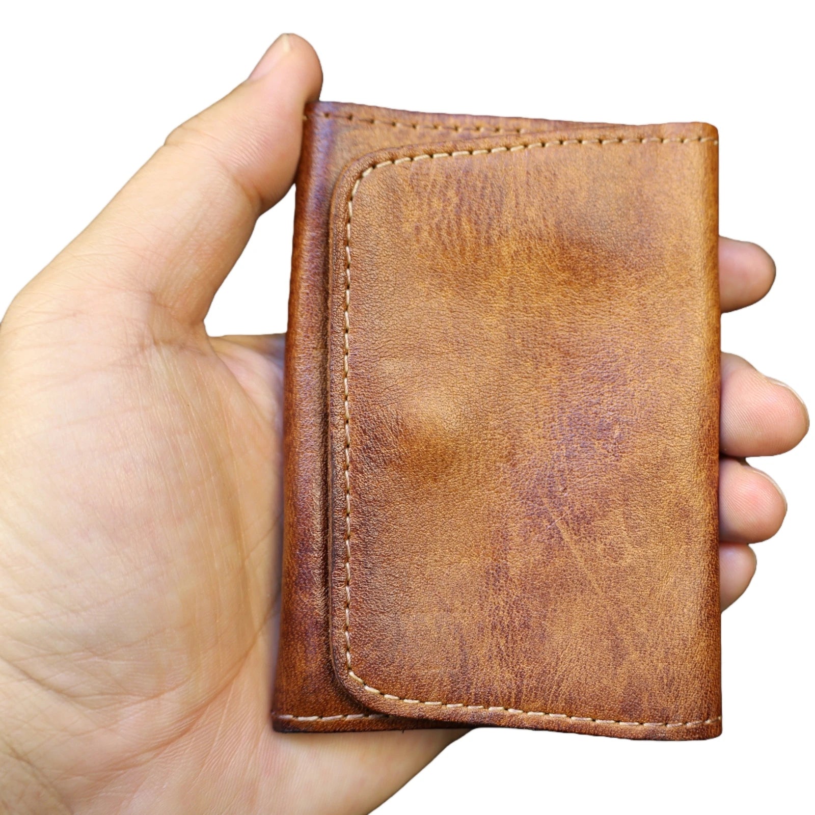 Sibewora Genuine Cowhide Leather Wallet — Vintage Compact Card Holder