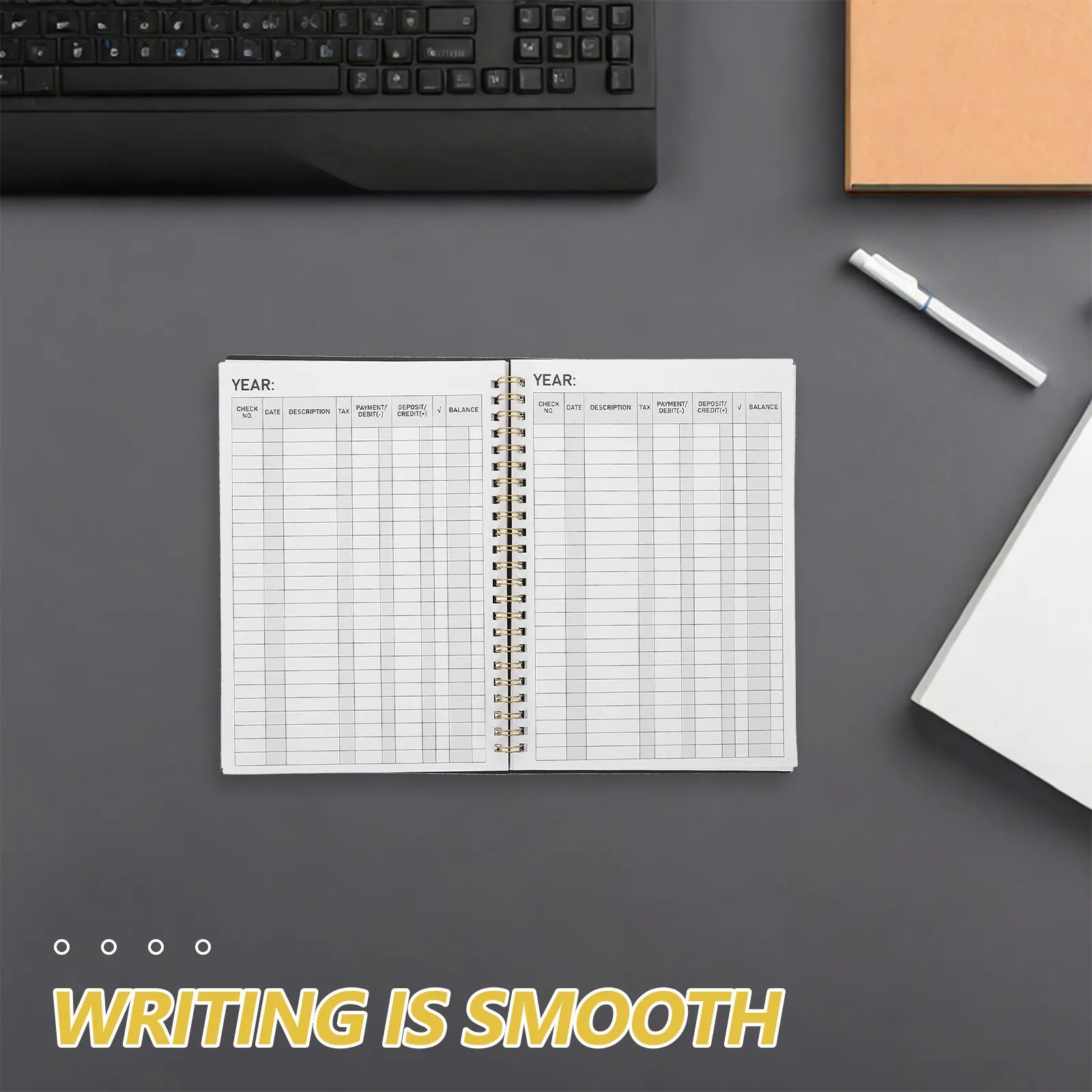 Accounting Ledger Book — Spiral Bound Income and Expense Tracker
