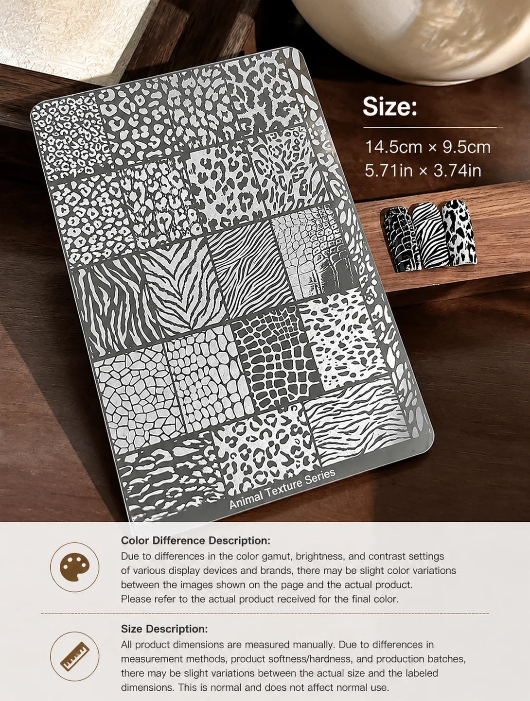 Leopard Print Nail Stamping Kit — DIY Pattern Template Set with Scraper