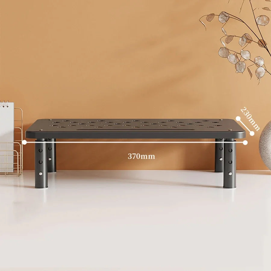 VIKEFON Steel Monitor Riser — 3-Level Adjustable Desk Organizer