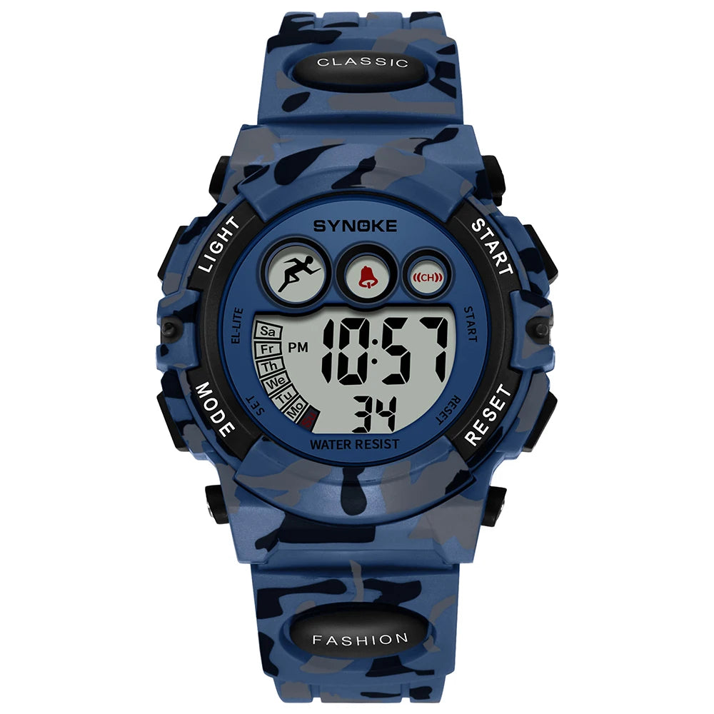 SYNOKE Digital Kids Watch — Waterproof Sport Wristwatch with LED Light