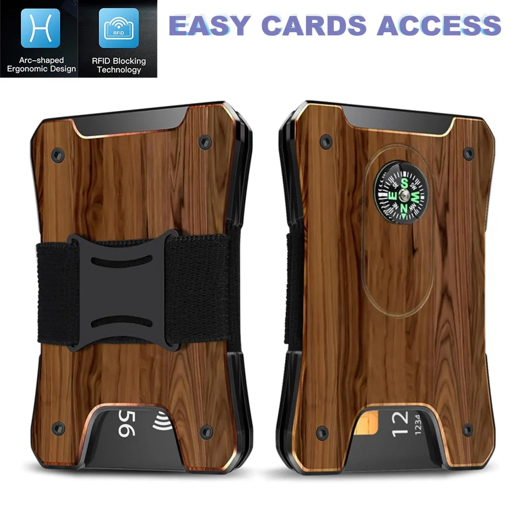 FUNTINGTREE Metal Minimalist Wallet — Slim RFID Blocking Money Clip