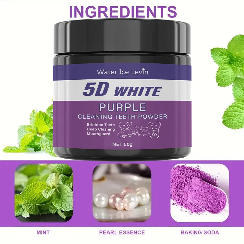 Water Ice Levin Purple Tooth Cleaning Powder — Deep Cleaning & Polishing