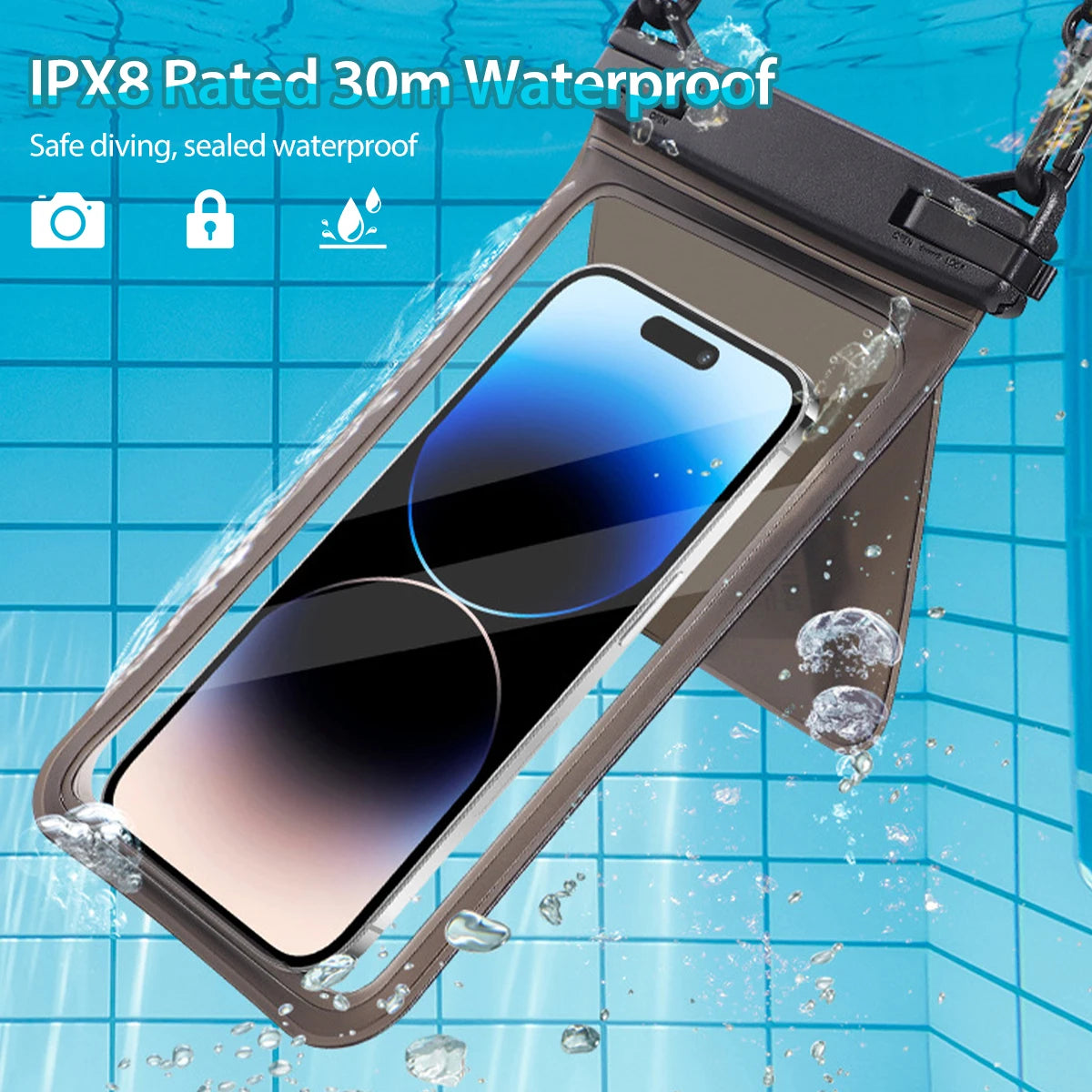 ANKNDO Double Bag Waterproof Phone Pouch — IPX8 Dry Bag with Lanyard