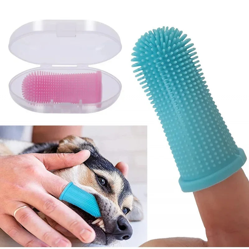 Silicone Pet Finger Toothbrush — Gentle Teeth Cleaning for Dogs and Cats