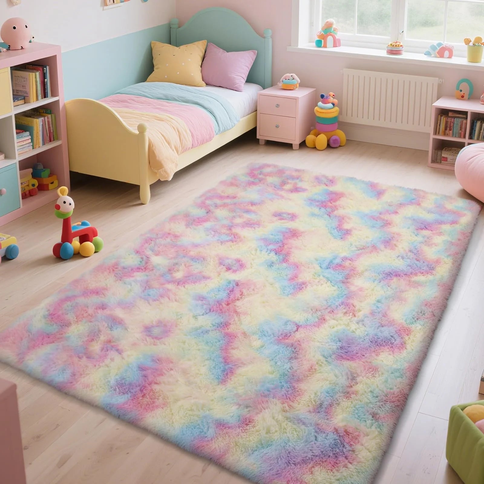 VIKAMA Ultra-Soft Puffy Rug — Plush Floor Mat for Bedroom & Nursery