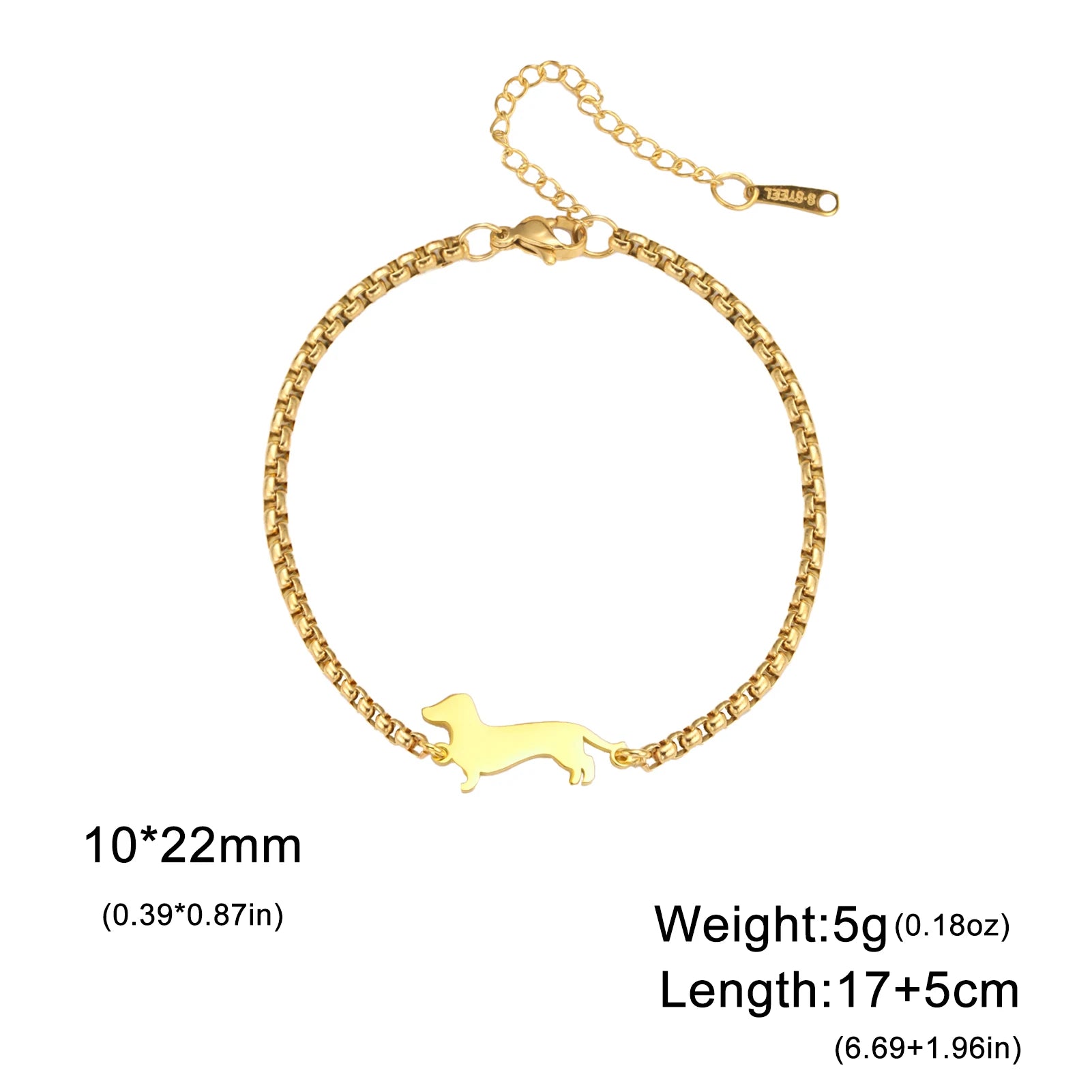 Dachshund Dog Stainless Steel Bracelet — Elegant Animal Jewelry for Women