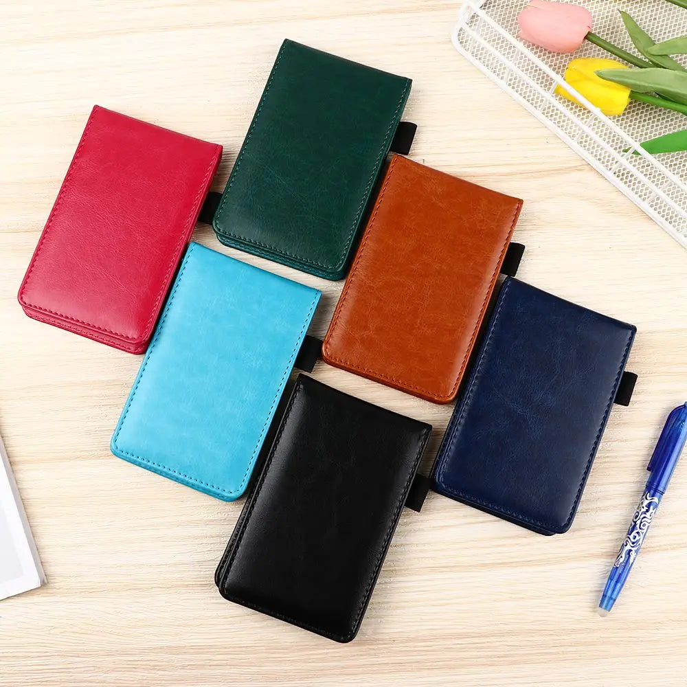 Leather Mini Pocket Notebook — Compact A7 Planner for Daily Memos