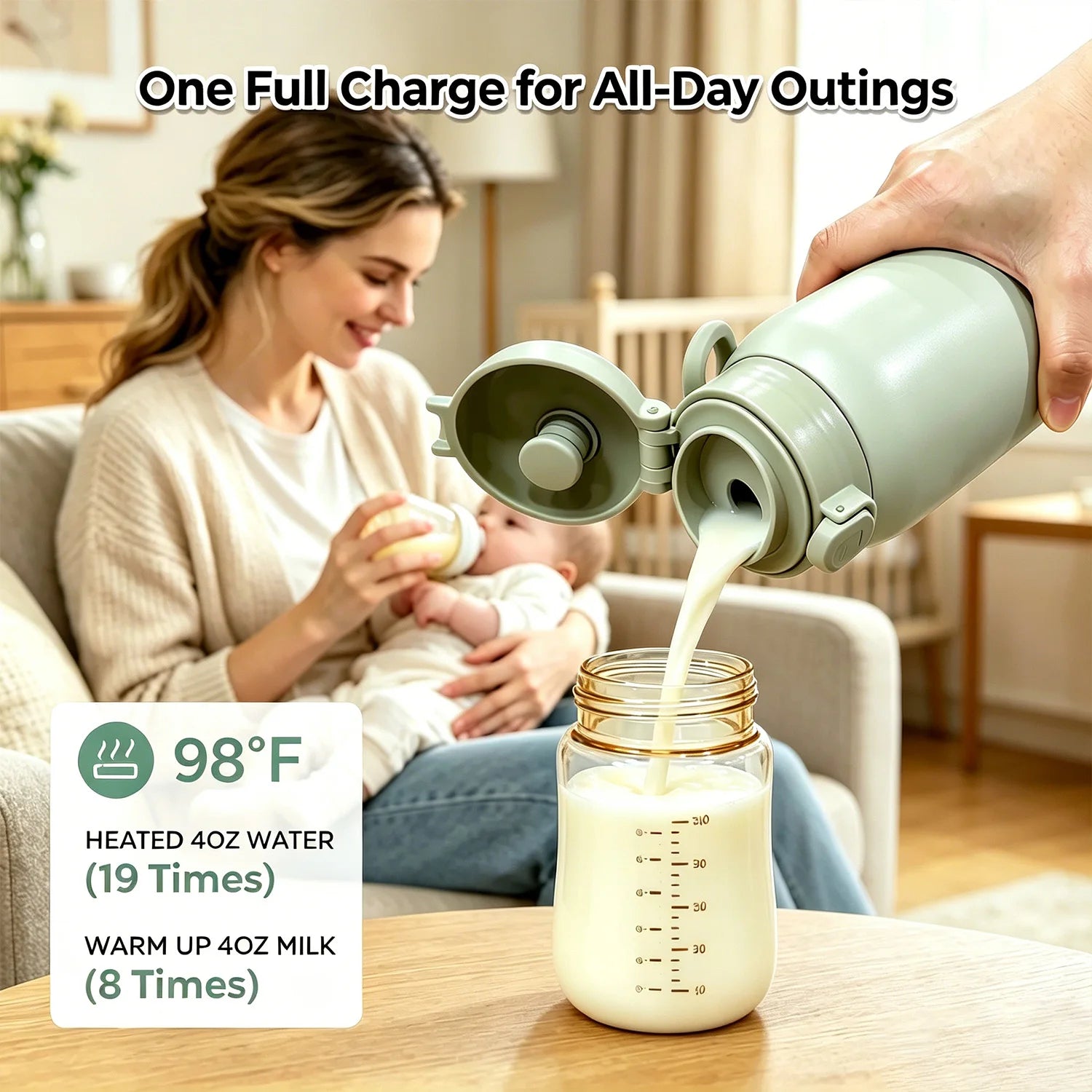 USB Rechargeable Heated Water Bottle — 500ml Digital Display Thermos