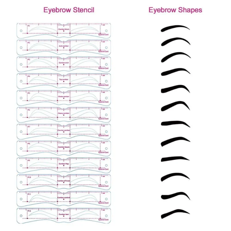 Eyebrow Stencil Set — Reusable Makeup Guide for Perfect Brows