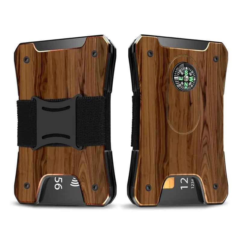 FUNTINGTREE Metal Minimalist Wallet — Slim RFID Blocking Money Clip
