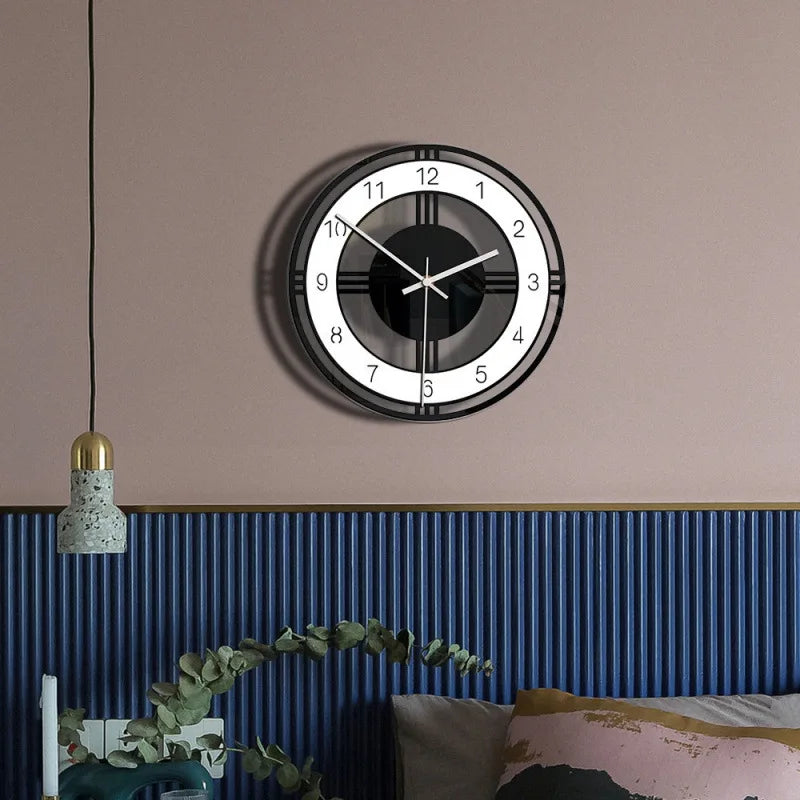 Modern Acrylic Wall Clock — Silent Circular Timepiece for Home Decor