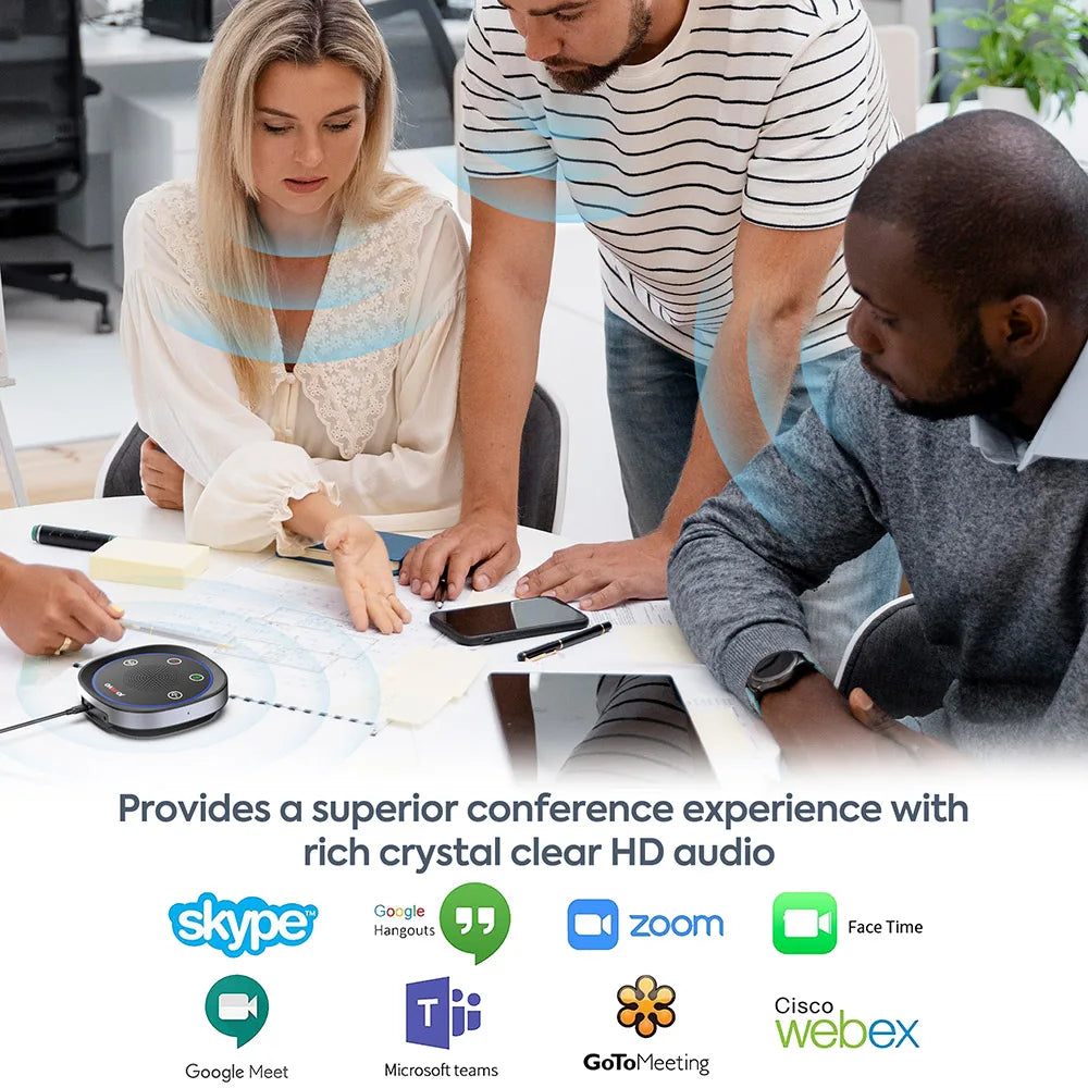JOUNIVO USB Conference Speaker — 360° Omnidirectional Microphone & Speakerphone
