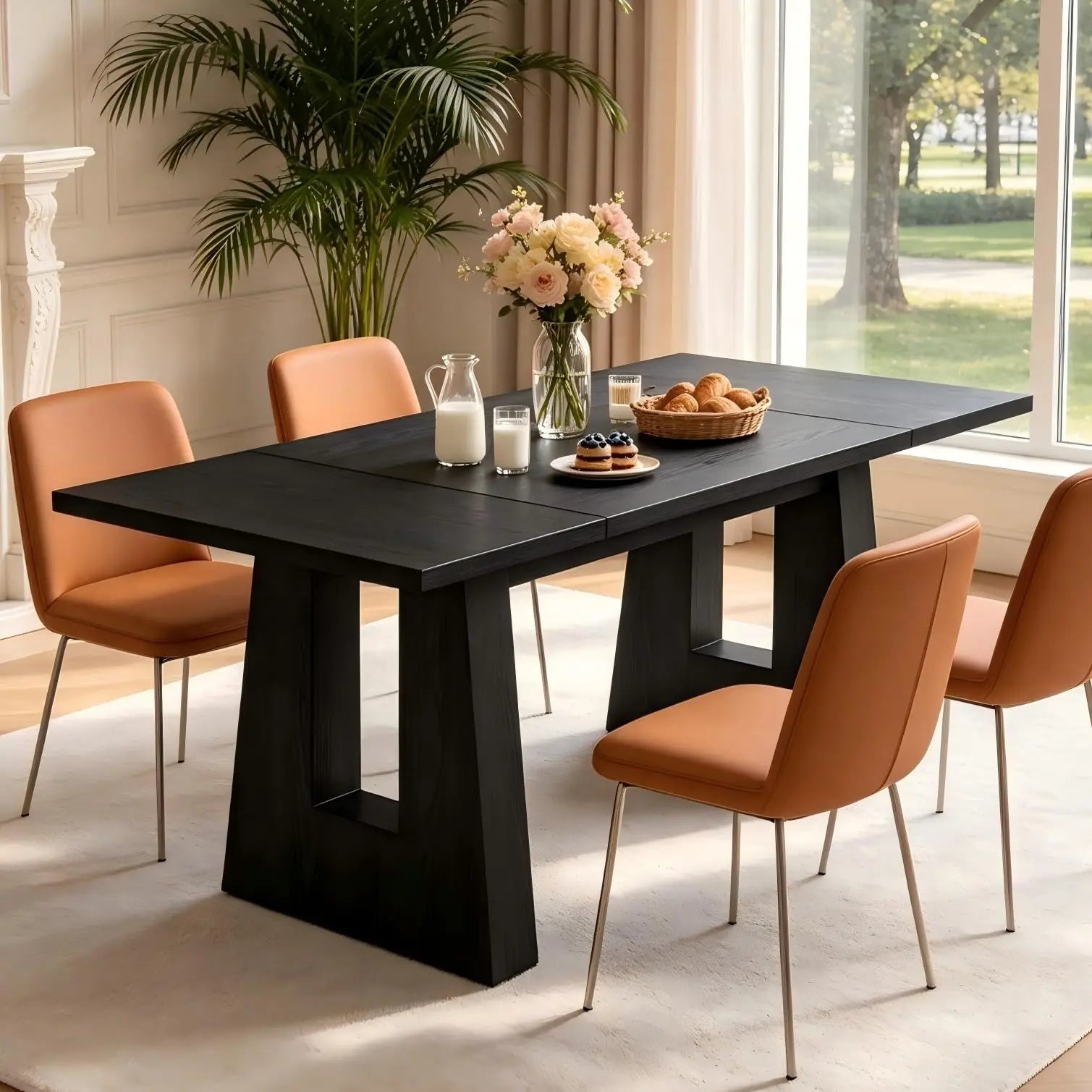 HiMISS Modern Dining Table — Mid Century Rectangular Kitchen Table