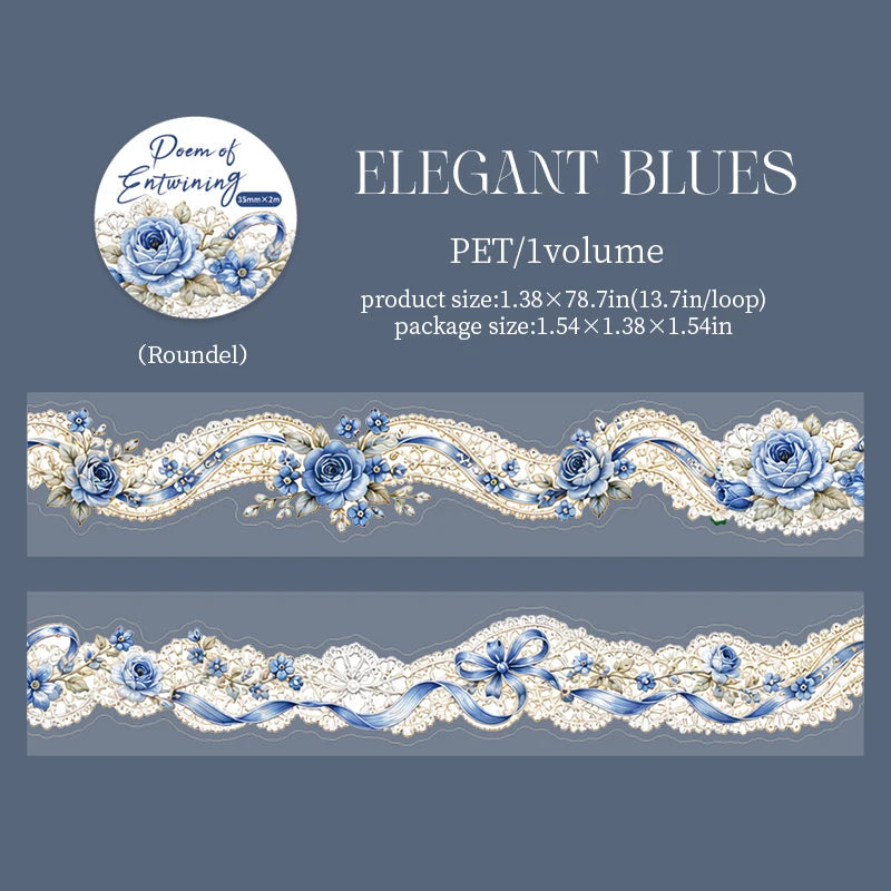 Floral Lace PET Washi Tape — Aesthetic Scrapbooking & Journal Decor