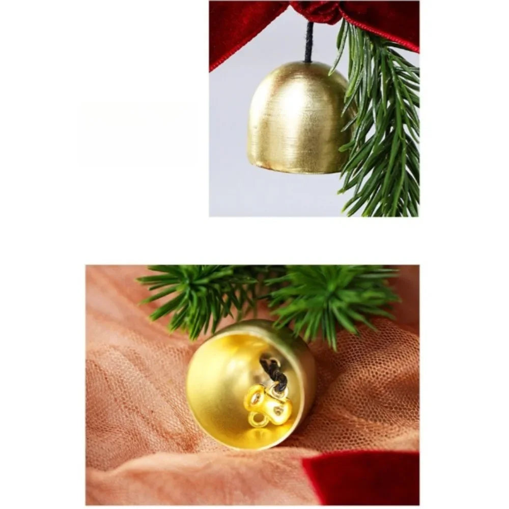 Christmas Wind Chime Ornament — Pinecone and Bell Hanging Decor