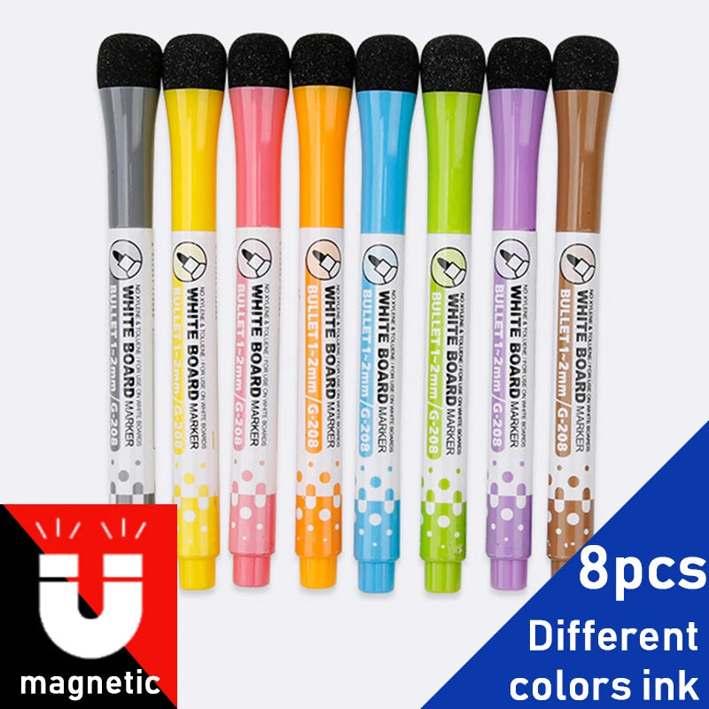 lqcrwoc Magnetic Whiteboard Markers — Erasable Dry Erase Pens for School & Home
