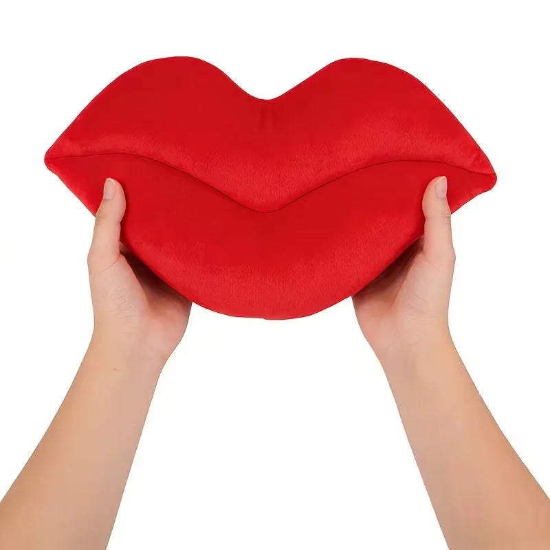 Red Lips Plush Throw Pillow, 30cm Decorative Lip Shaped Cushion