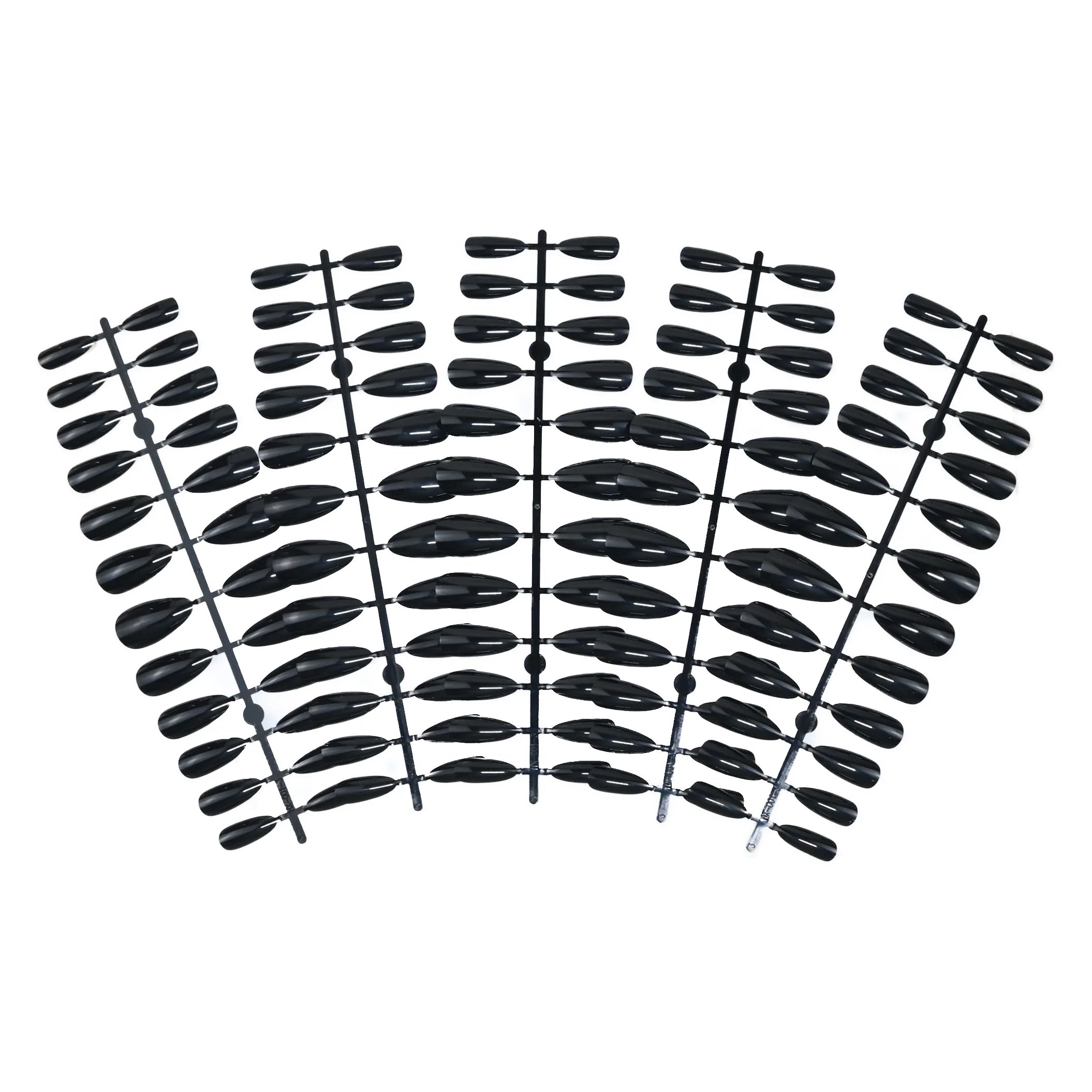 Black Almond French Press-On Nails — Glossy Detachable Manicure Set